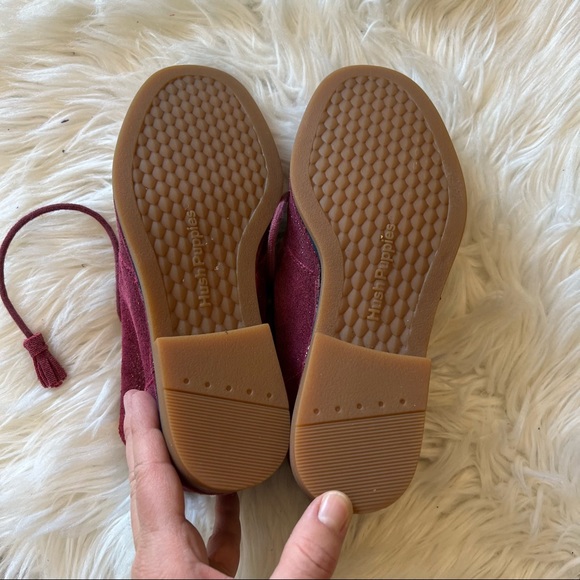 Hush Puppies NWOB Cyra Catelyn Wine Sparkle Suede Ankle Chukka Boots Size 5.5 - Picture 6 of 8